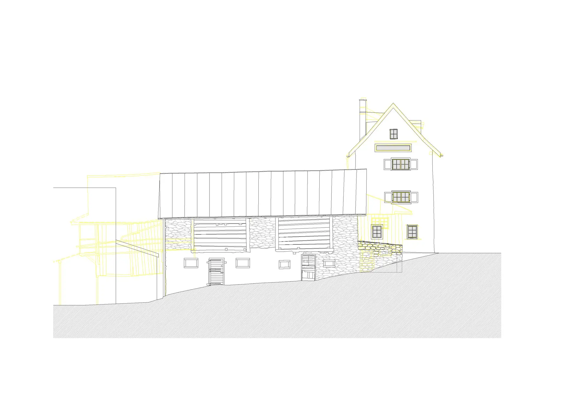 41_Sanierung und Umbau_Wohnhaus Dorfstrasse Almens_Ansicht Südost
